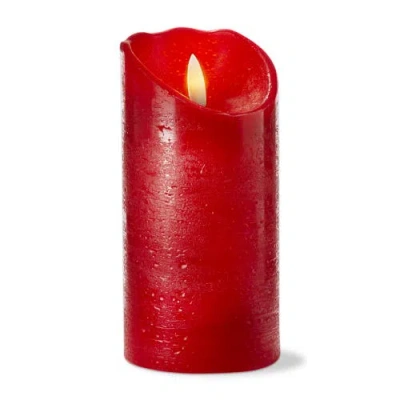 Tag Weathered Red Flameless Led Pillar Candle For Home Decor