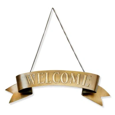 Tag Welcome Hanging Door Sign In Brown
