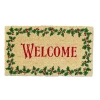 Tag Welcome Holly Leaf Coir Door Mat In Green