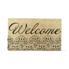 Tag Welcome Sentiment Fan Print Coir Mat Indoor Outdoor Beige In Black