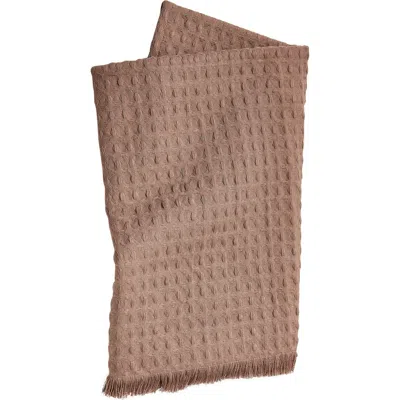 Tag Wellbeing Waffle Bath Towel Latte Brown Cotton Everyday Kitchen Textiles Machine Wash 59x28 Inch