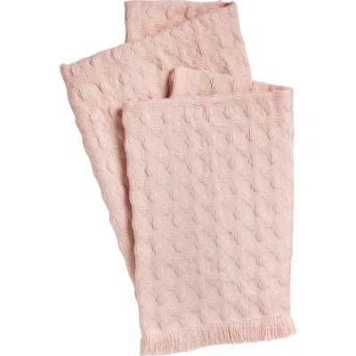 Tag Wellbeing Waffle Wash Cloth Set Of 2 Blush Cotton Everyday Bath Tablecloths Runners Throws Machi In Pink