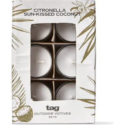 Tag White Citronella Sunkissed Coconut Scented Candle Set Of 6