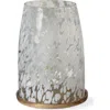 Tag White Confetti Glass Hurricane Candle Holder Large Size In White