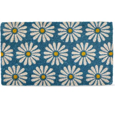 Tag White Daisies Coir Mat Multi Coir Everyday In Blue