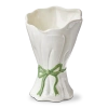 Tag White Multi Earthenware Bow Bouquet Vase 5x5x7.5 In White