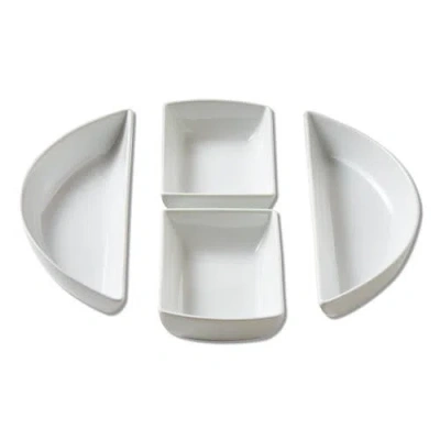 Tag Whiteware Modular 4 Piece Porcelain Dinnerware Set