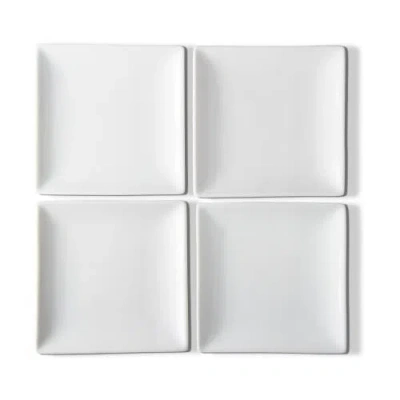 Tag Whiteware Square Plate Set Of Four Porcelain Dinnerware