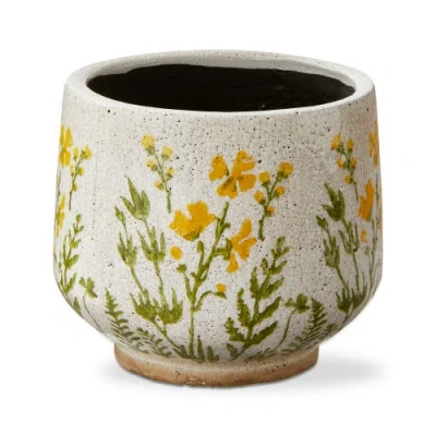 Tag Wild Flower Footed Planter Large Multi Terracotta Spring In Neutral