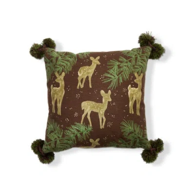 Tag Wilde Pine Deer Throw Pillow In Brown