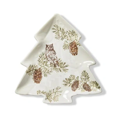 Tag Wilde Pine Tree Ceramic Platter For Christmas Treats In Multi