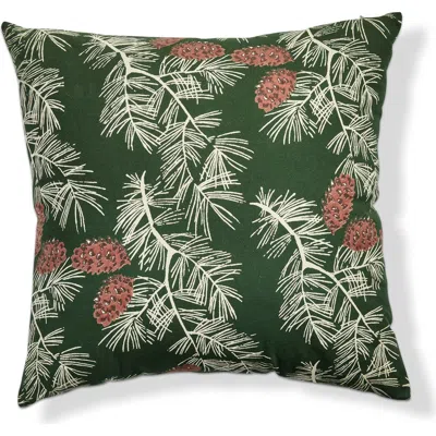Tag Wilde Pinecone Throw Pillow Green Multi Cotton 20x20 Machine Washable Perfect For Christmas Deco