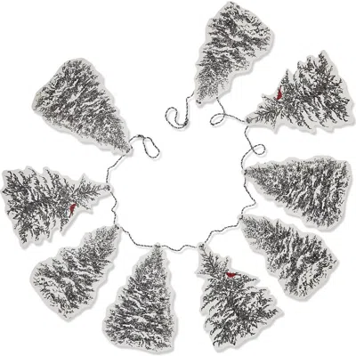 Tag Winter Sketches Black Paper Tree Garland Holiday Decor In Gray