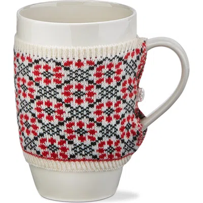 Tag Winter Sketches Flower Sweater Mug Red Blue Bone China In Multi