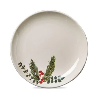 Tag Winter Sprig Ceramic Appetizer Plates Multicolor Set