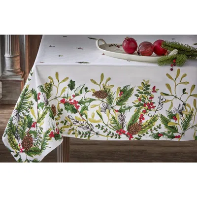Tag Winter Sprig Cotton Tablecloth 84" X 60" In Multi