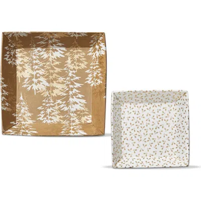 Tag Winter Wonderland Decorative Holiday Tray In Gold