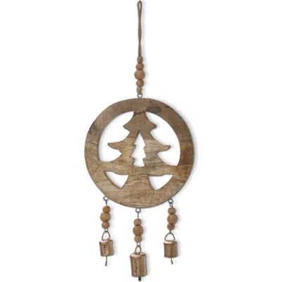 Tag Woodland Tree Hanging Decor Natural Wood Holiday Ornaments In Gold