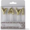Tag Yay! Candle Set Paraffin Wax Plastic Pick Gold Letters Birthday Party Decor In Gold