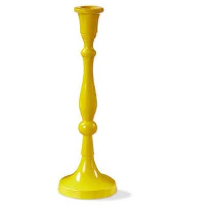 Tag Zahra Large Yellow Taper Candle Holder Aluminum Everyday Decor