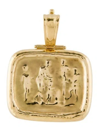 Pre-owned Tagliamonte 18k Etruscan Style Pendant In Multi