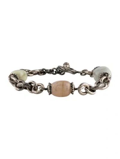 Pre-owned Tagliamonte Aquamarine,morganite & Beryl Chain Link Toggle Bracelet, 7" In Multi