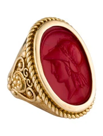 Pre-owned Tagliamonte Athena Venetian Cameo Cocktail Ring In Multi