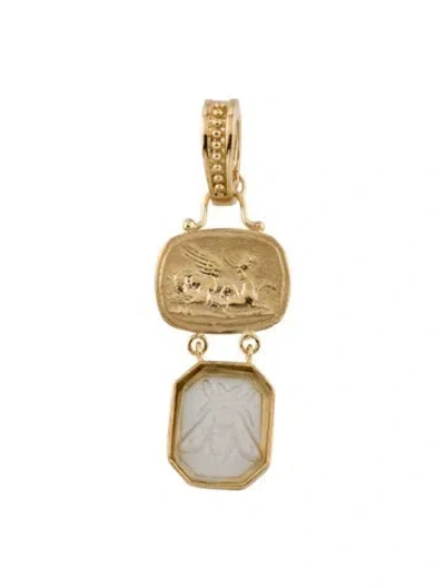 Pre-owned Tagliamonte Bee Glass Cameo Pendant In Multi