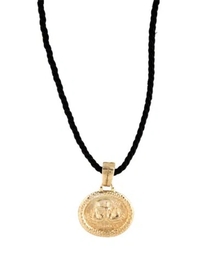 Pre-owned Tagliamonte Cameo Pendant Necklace, 16.75" In Black