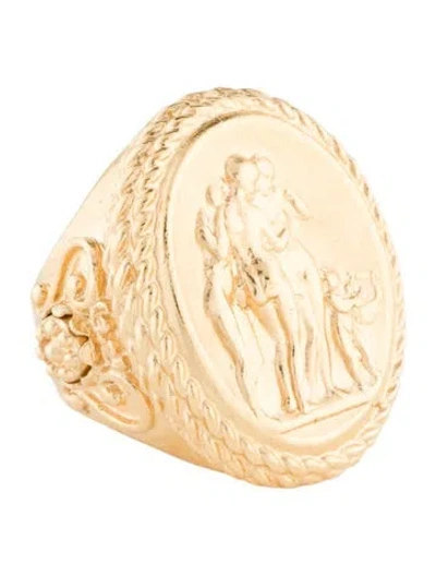 Pre-owned Tagliamonte Cameo Signet Ring In Multi