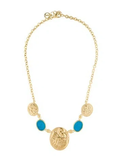 Pre-owned Tagliamonte Cameo Station Necklce, 19" In Multi