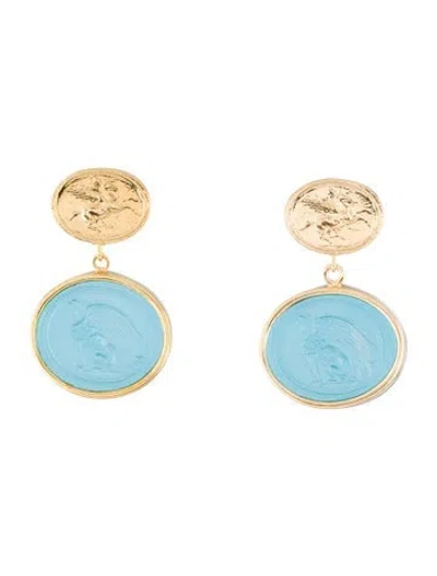 Pre-owned Tagliamonte Chimera Venetian Cameo Drop Earrings In Multi