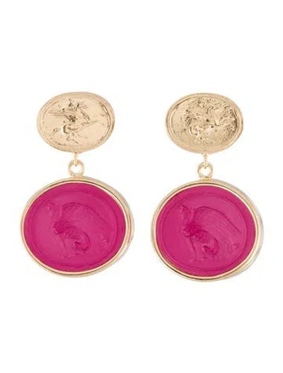 Pre-owned Tagliamonte Chimera Venetian Cameo Drop Earrings In Multi