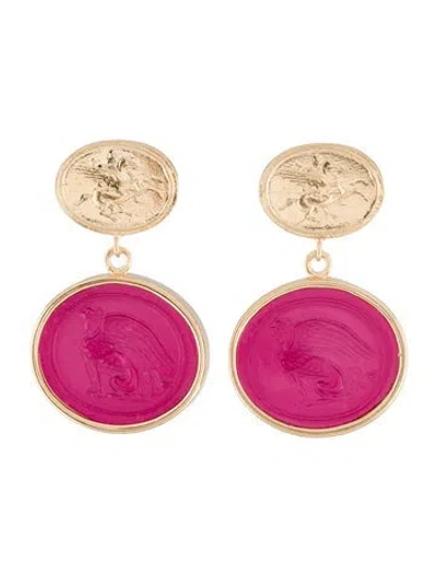 Pre-owned Tagliamonte Chimera Venetian Cameo Drop Earrings In Multi