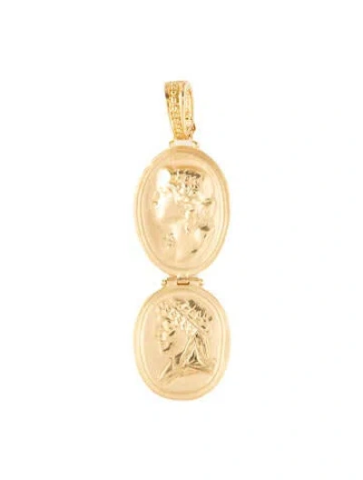 Pre-owned Tagliamonte Double Cameo Drop Pendant In Multi