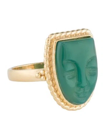 Pre-owned Tagliamonte Dyed Chalcedony Mask Cocktail Ring In Multi