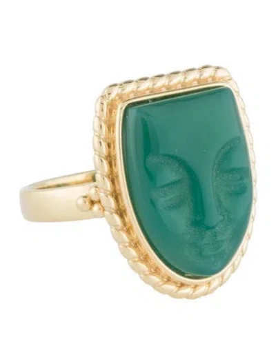 Pre-owned Tagliamonte Dyed Chalcedony Mask Cocktail Ring In Multi
