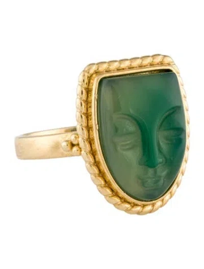 Pre-owned Tagliamonte Dyed Chalcedony Mask Cocktail Ring In Multi