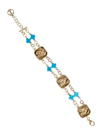 Pre-owned Tagliamonte Dyed Magnesite Station Bracelet, 8.25" In Multi