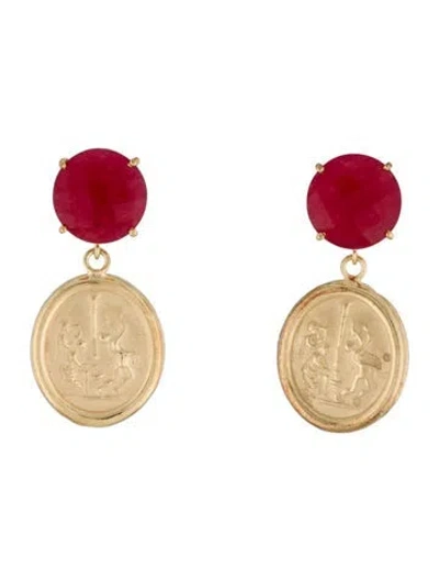 Pre-owned Tagliamonte Dyed Quartzite Drop Earrings In Multi