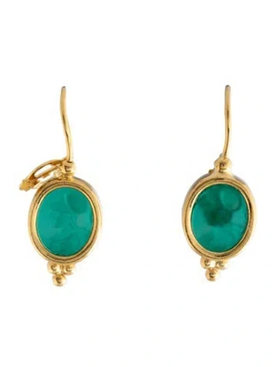 Pre-owned Tagliamonte Glass Cameo Drop Earrings In Multi