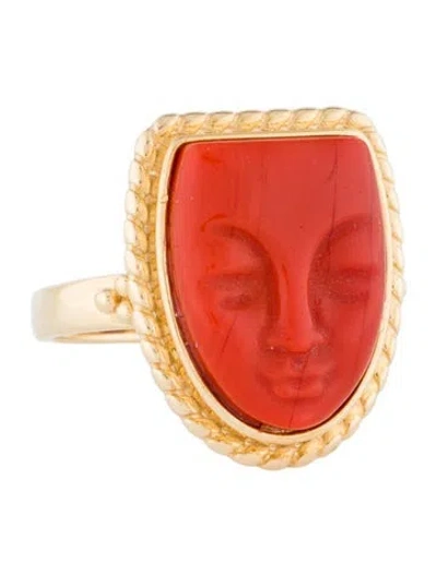 Pre-owned Tagliamonte Glass Cocktail Ring In Red