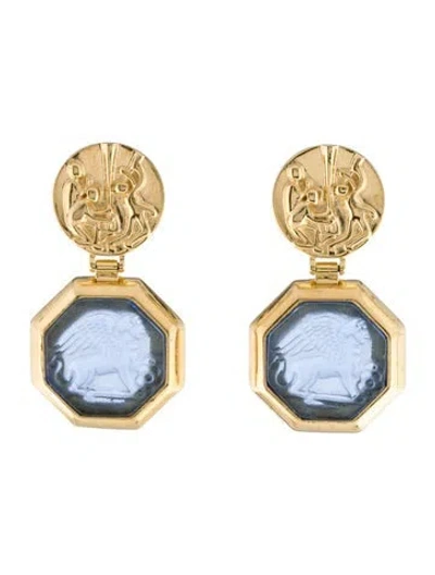 Pre-owned Tagliamonte Glass Drop Chimeara Earrings In Blue