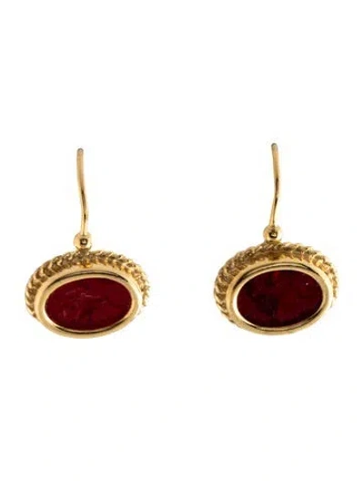 Pre-owned Tagliamonte Glass Drop Earrings In Red
