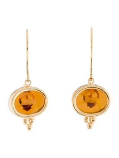 Pre-owned Tagliamonte Glass Drop Earrings In Yellow