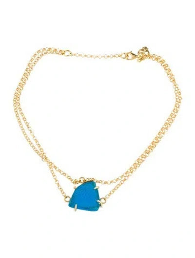 Pre-owned Tagliamonte Glass Fish Anklet In Blue