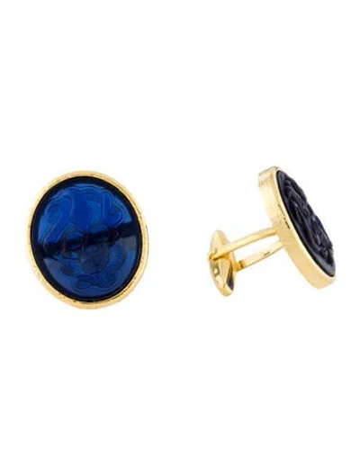 Pre-owned Tagliamonte Glass Mask Cufflinks In Multi