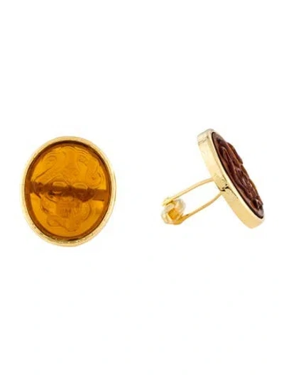 Pre-owned Tagliamonte Glass Mask Cufflinks In Multi