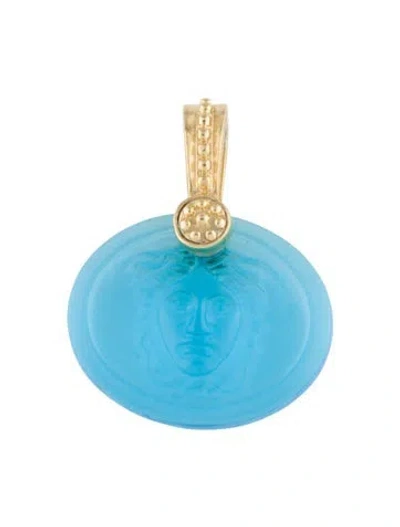 Pre-owned Tagliamonte Glass Medusa Cameo Pendant, 1.5" In Multi