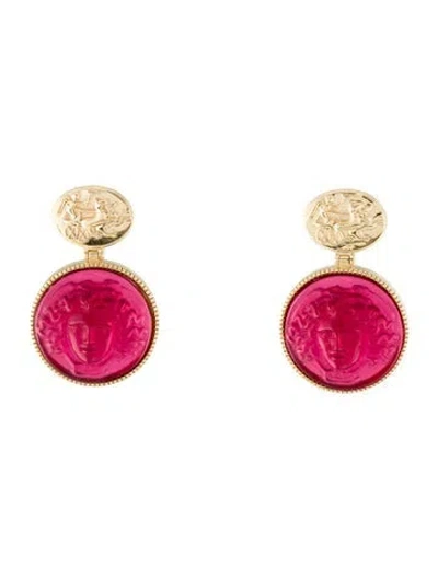 Pre-owned Tagliamonte Glass Medusa Drop Earrings In Multi